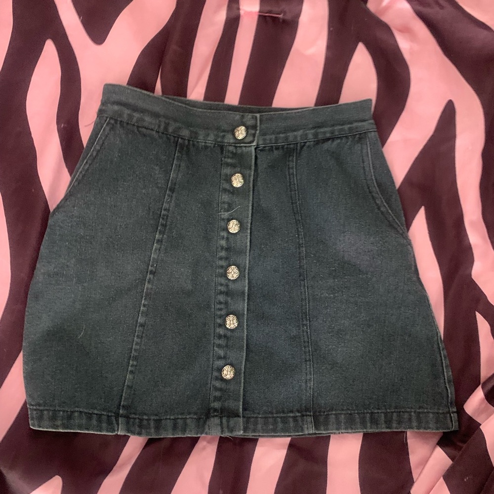Button up mini skirt